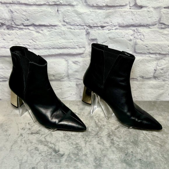 Zara Shoes - Zara Black & Silver Leather Chelsea Boots